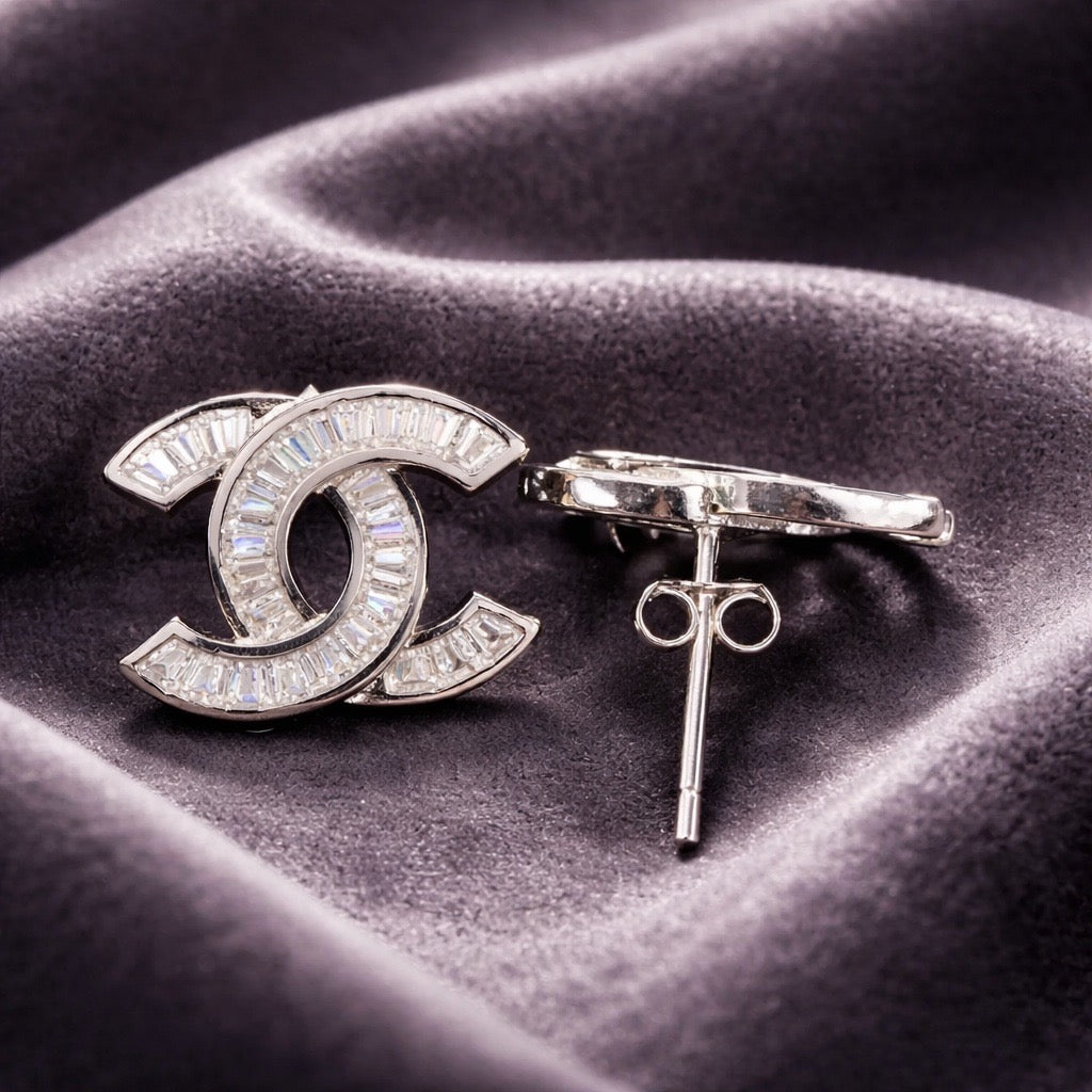 Crystal Double C Earrings