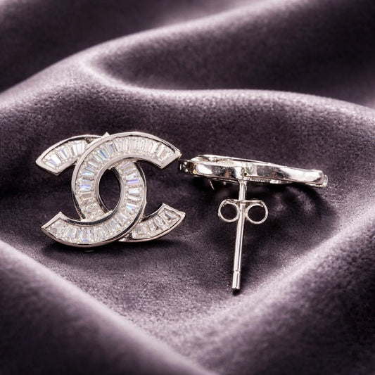 Crystal Double C Earrings