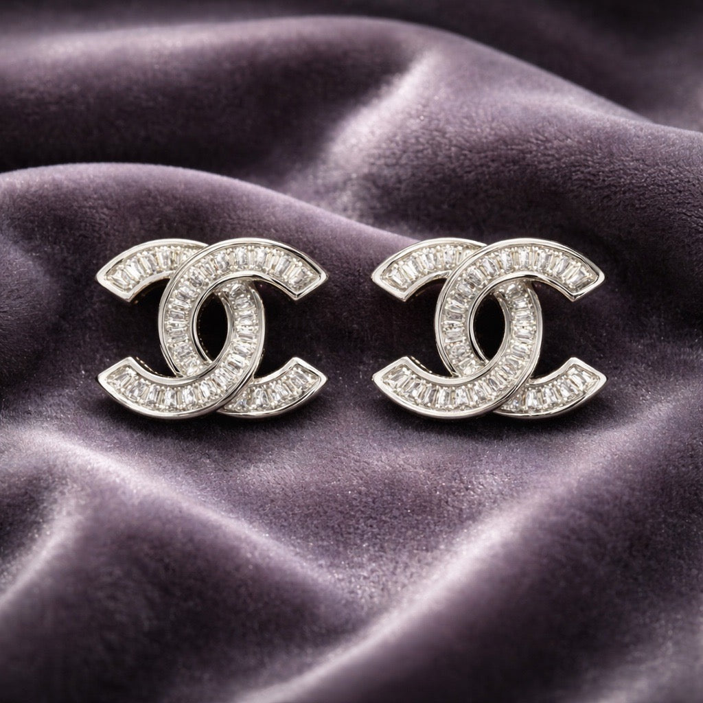 Crystal Double C Earrings