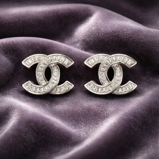 Crystal Double C Earrings