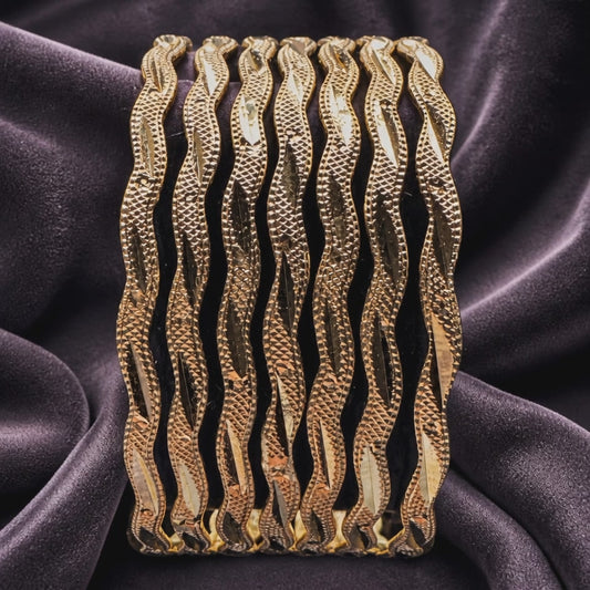 Curvy 7 Piece Gold Filled Bangles