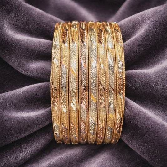 7 Tri-Color Rose Gold Bangles